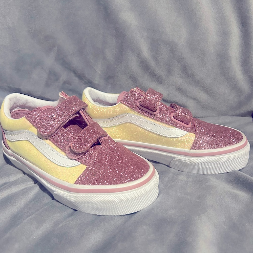 Vans Glitter Two Tone 11.5 Pink Sparkle Sneakers Skater Shoes
